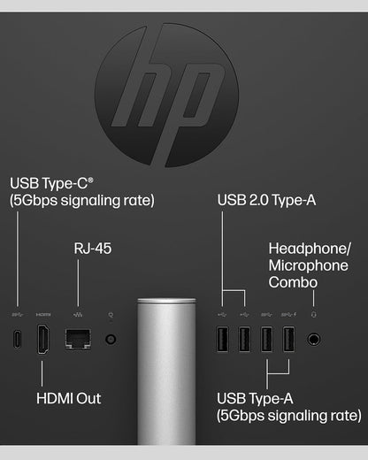 HP 27" All-in-One Desktop Computer, 27-inch FHD IPS Touchscreen, AMD Ryzen AI 7 350, 16GB DDR5, 1TB SSD, Wi-Fi 6, Bluetooth, Windows 11 Pro