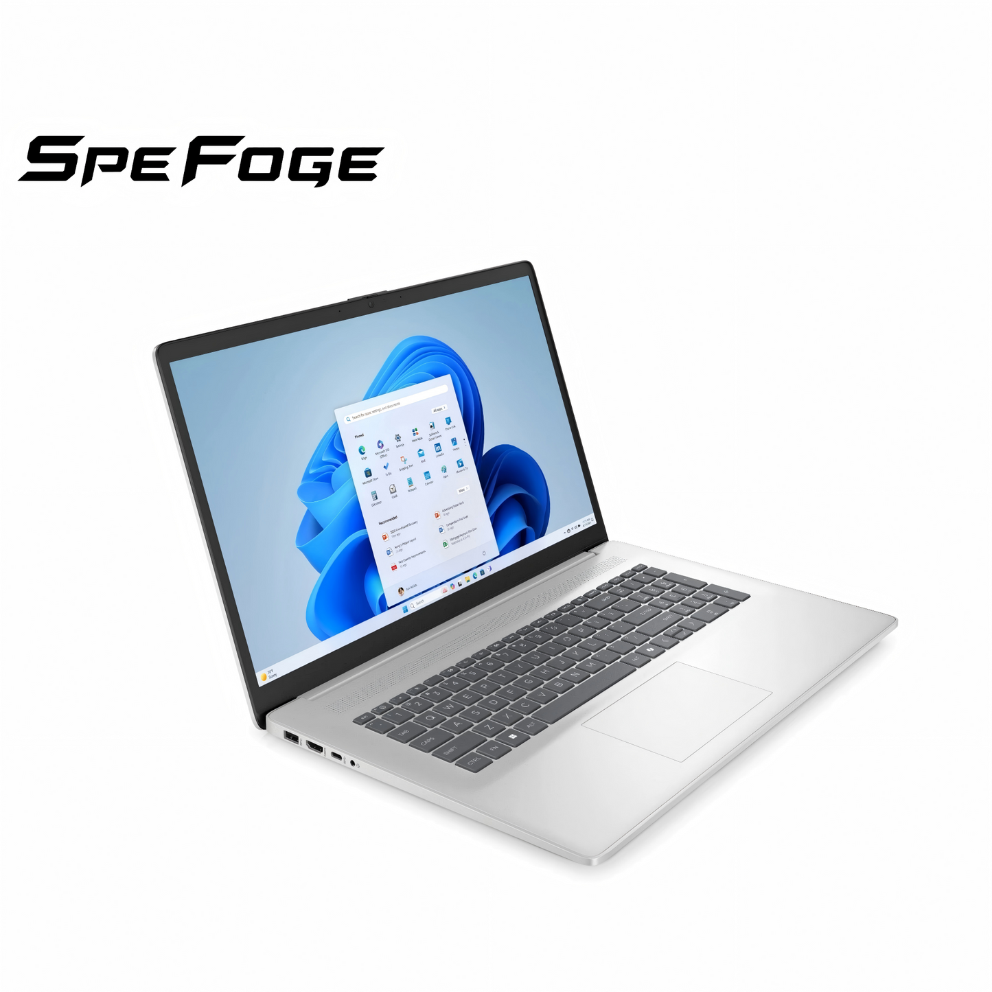 SpeFoge 17 Inch Laptop, R5 7430U, 64 GB RAM, 2 TB SSD, 17.3" FHD, Wi-Fi 6, BT 5.4, Fast Charge, Webcam, Copilot AI Laptop